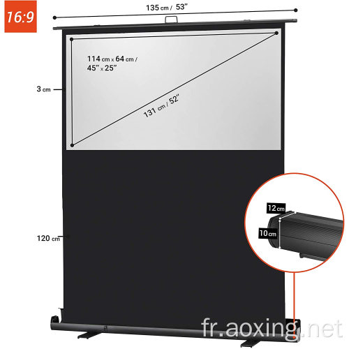 Écran de plancher 120x68cm à l&#39;extérieur du film Projecteur